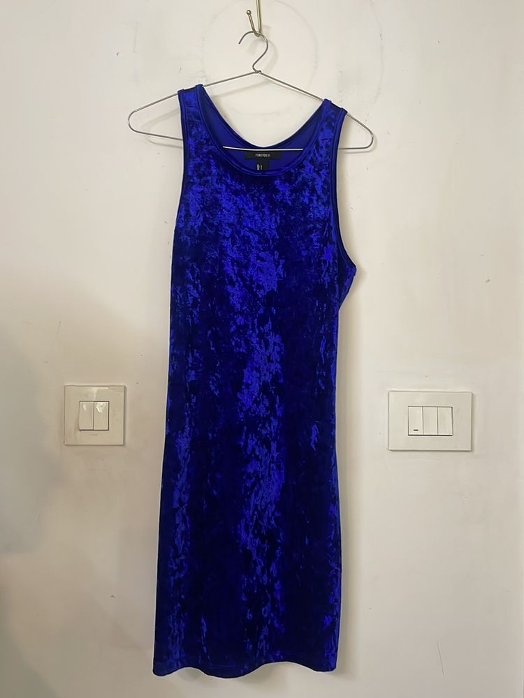 Forever 21 Blue Velvet Bodycon Dress