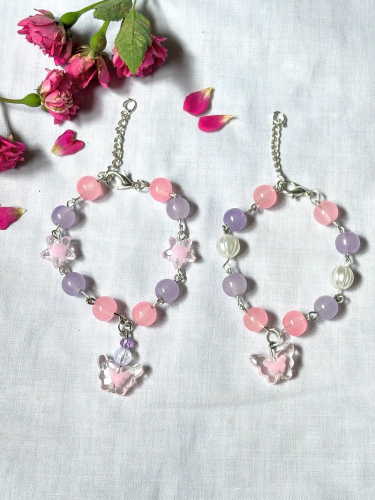 Lavender Pink Butterfly Bracelet