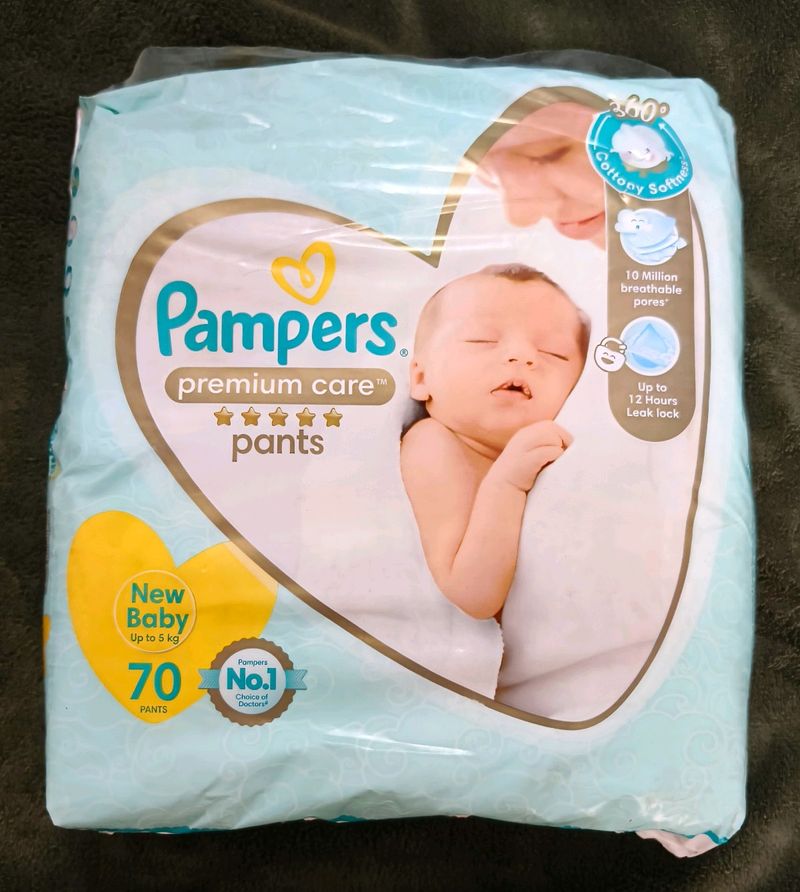 👶🏻PAMPERS NEWBORN DIAPERS 70 Pc SEALED PACKAGE❗