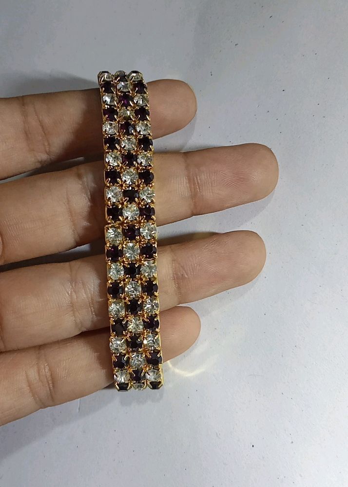 Stone Fitted Golden Bracelet