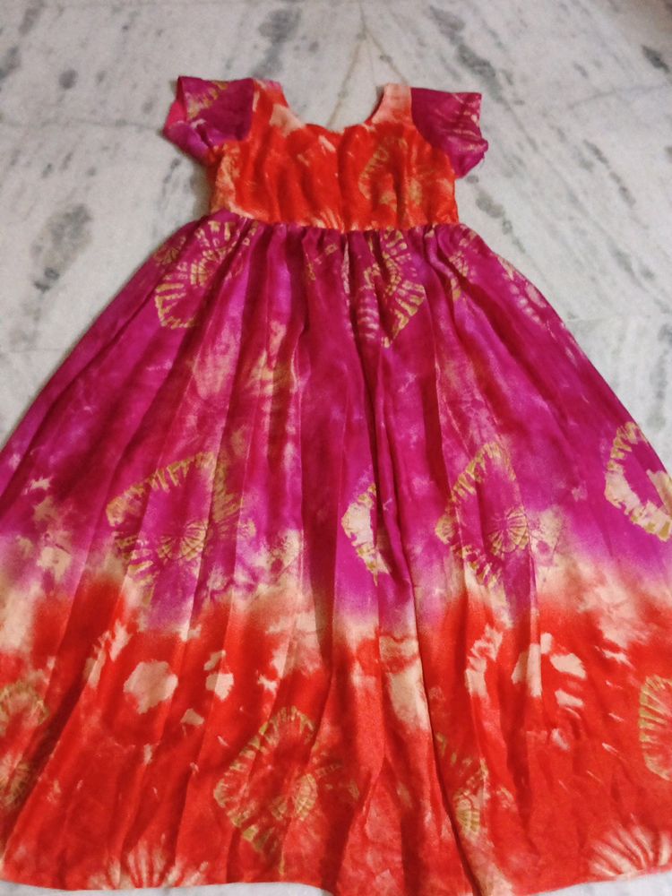 Orange Pink Full Gown