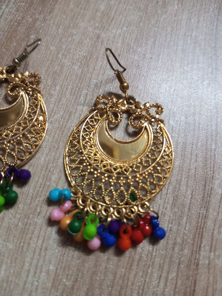 Golden Multi Colour Earrings