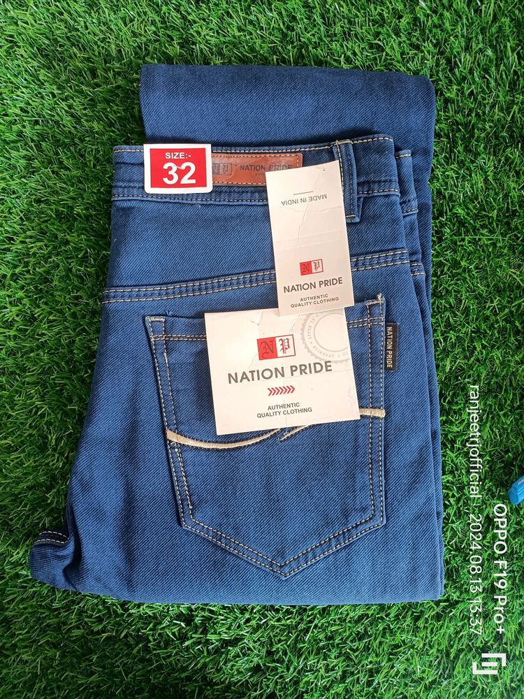 Men's Denim Blue Formal Jeans For Party Wear