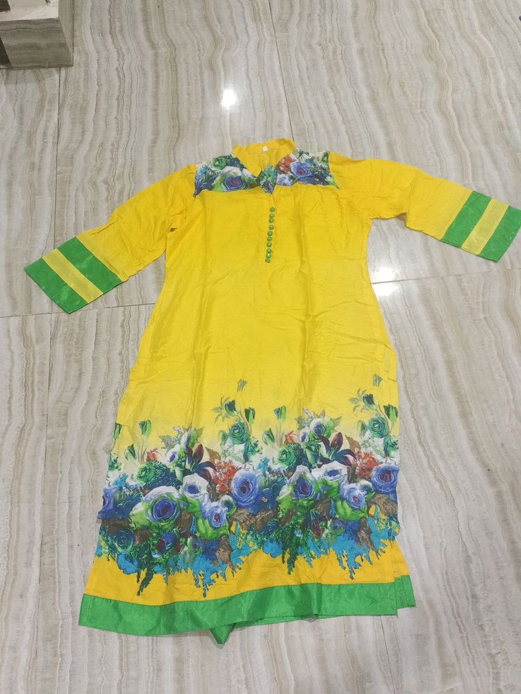 Brand New Yellow Kurti 46 Size For Girls