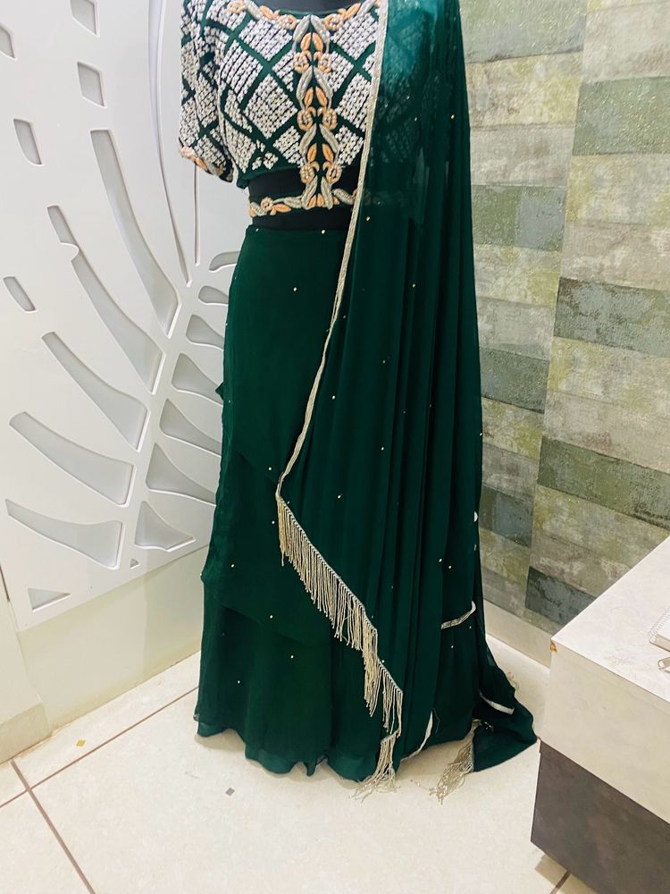 Bottle Green Lehenga