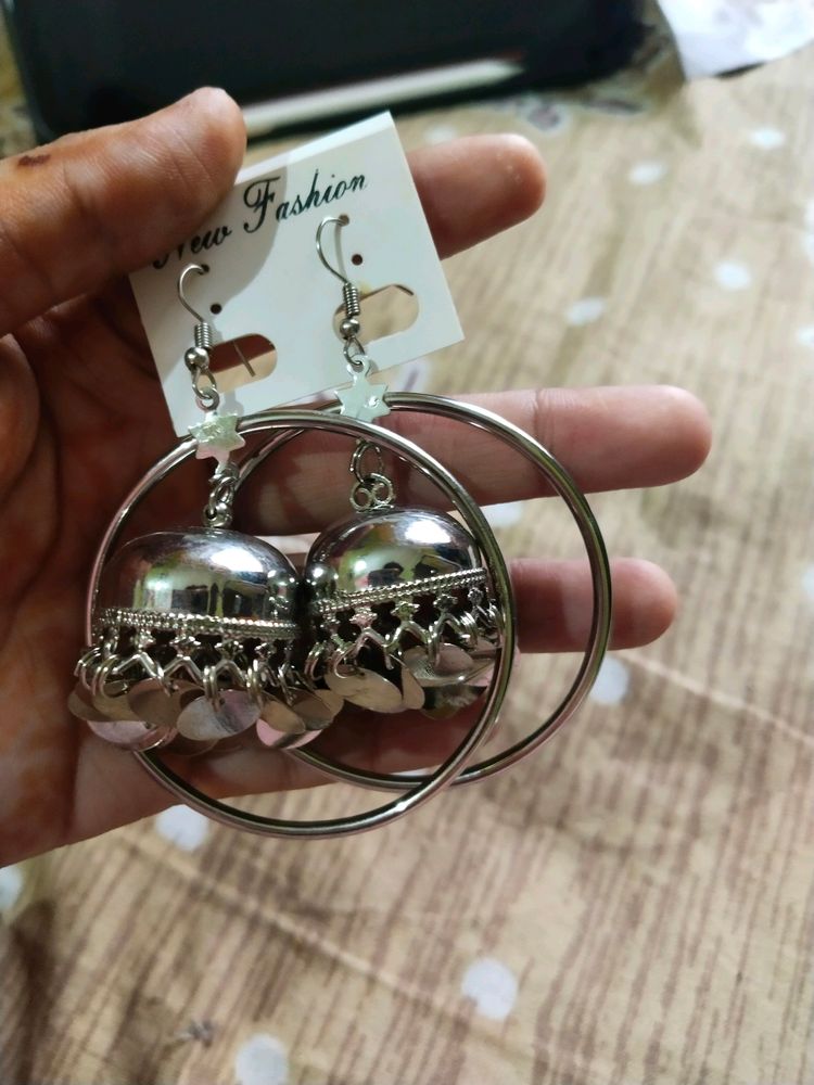 Silver Jhumka