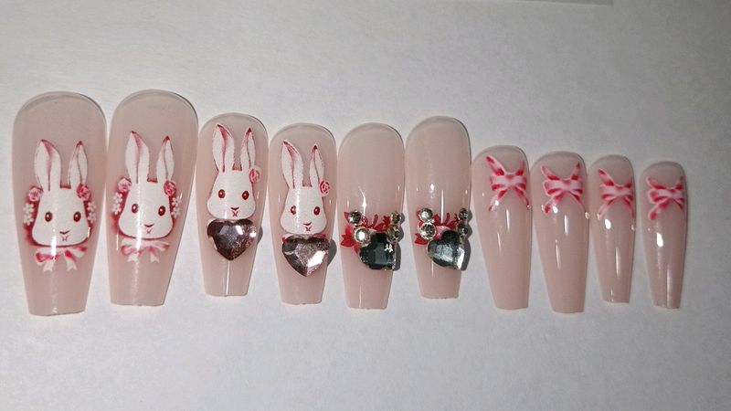 Pink Rabbit Nails 💗