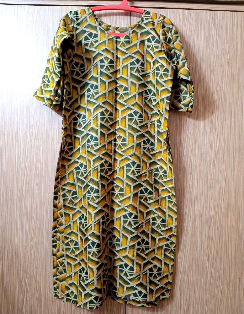 Xl Kurti Geometric Pattern