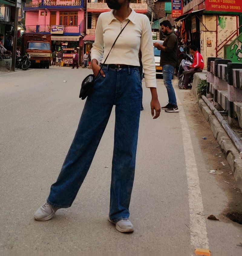 Ribbed Full Sleeves White Top Wore Only Twice