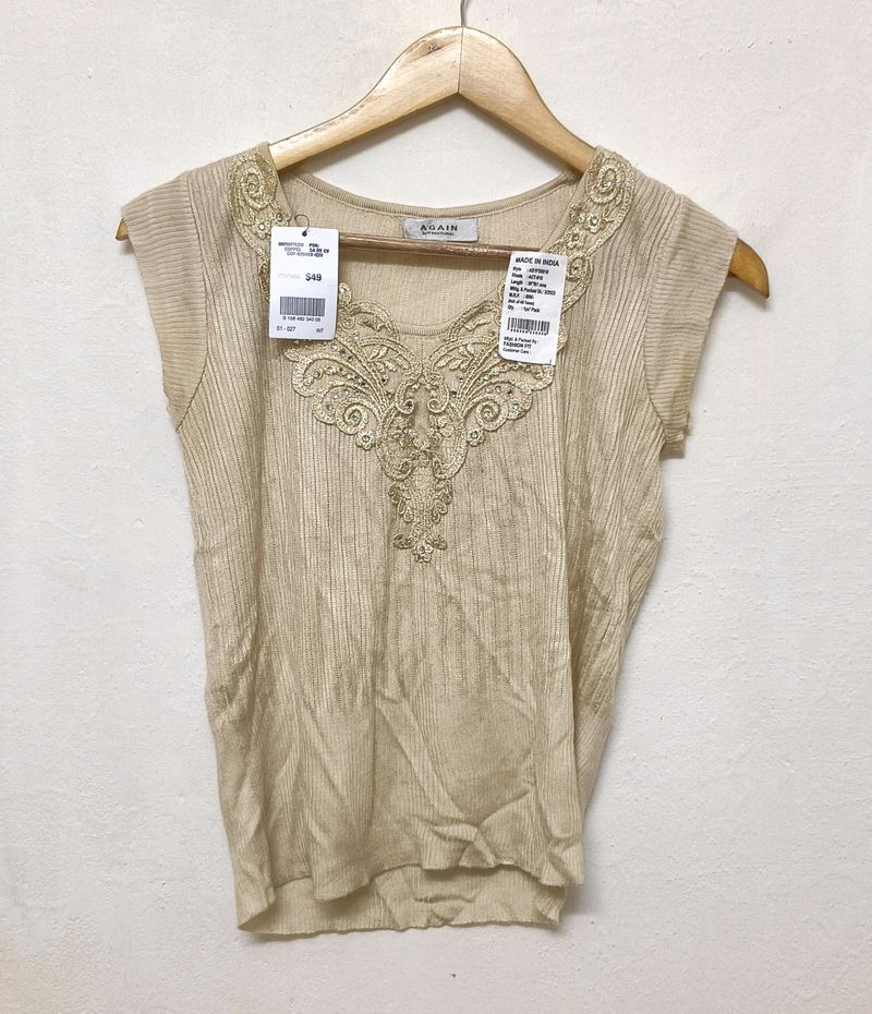 Trendy New Goldy Beige Top For Women