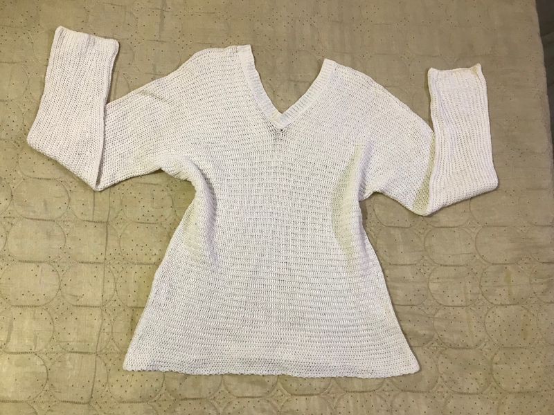 White Knitted Pullover Fits S/M