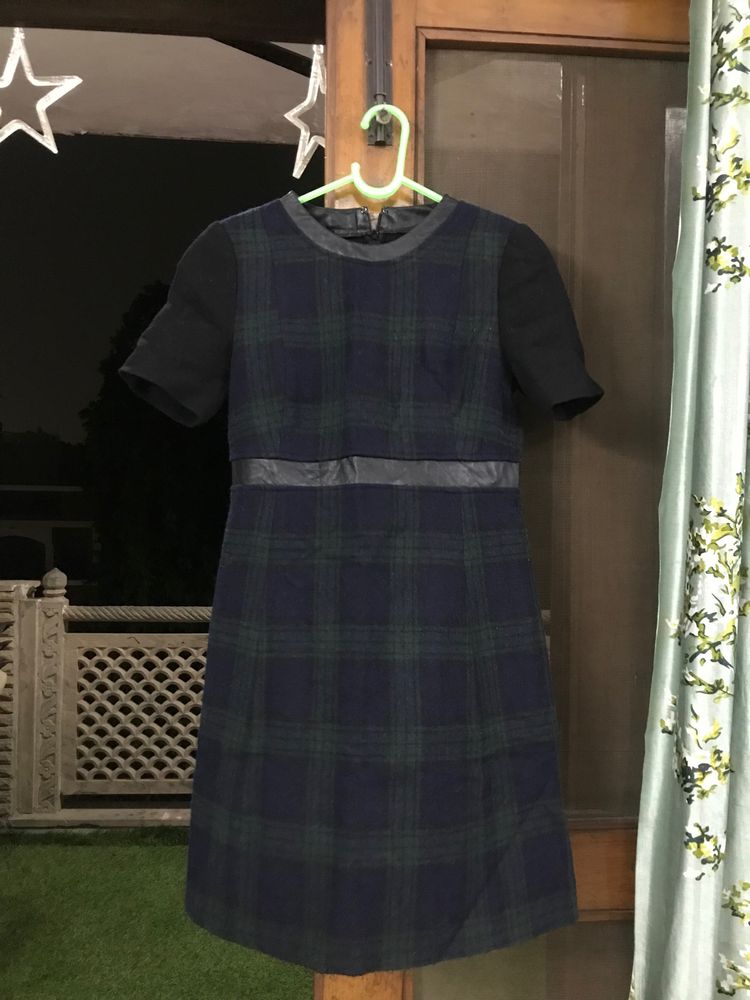 Dark green checkered dress (Bust-30/32) Length- 32