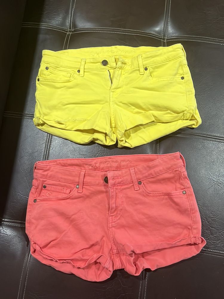 Combo Of 2 Colourful Pair Mini Shorts