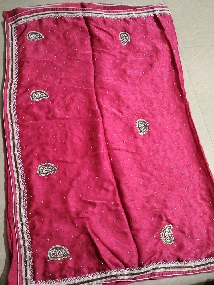 Beautiful Pearl Embroidery Saree