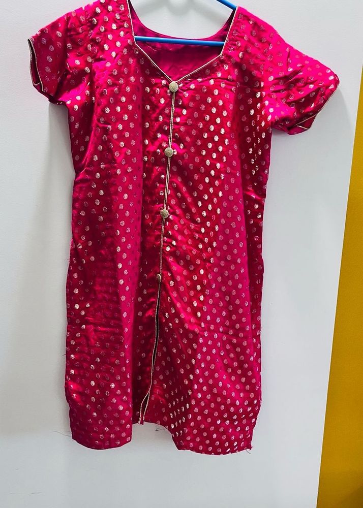 Pink Banarasi Kurta