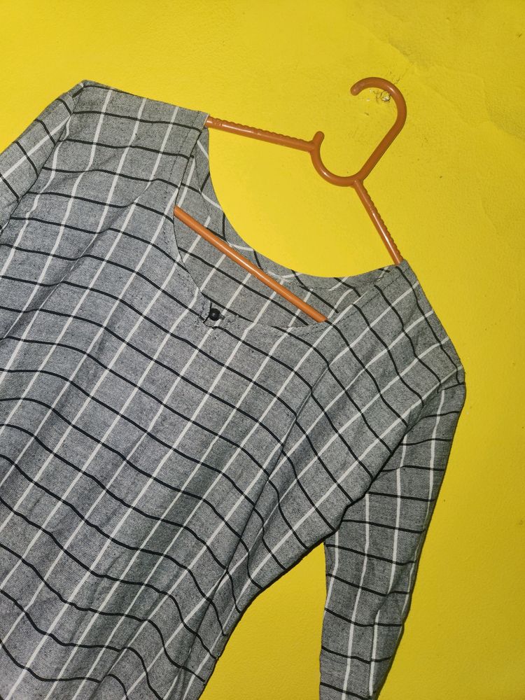 Grey Checks Kurti