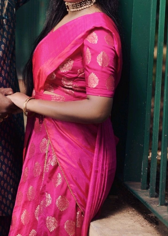 Pink Color Pure Banarasi Lehenga