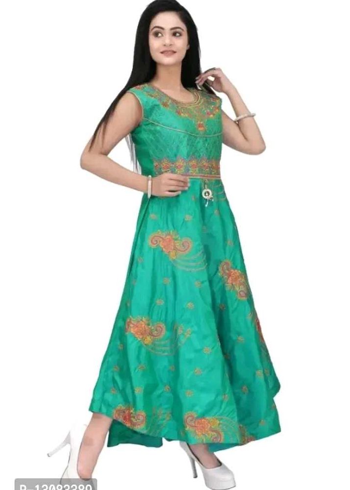 Classic Cotton Blend Embroidered Dress for Women