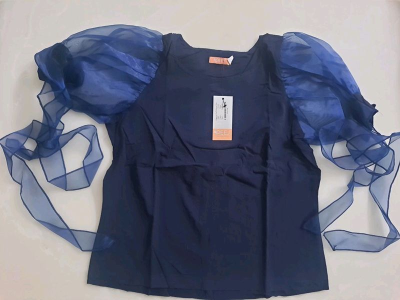 NEW Organza Sleeves Top Size L(bust36")