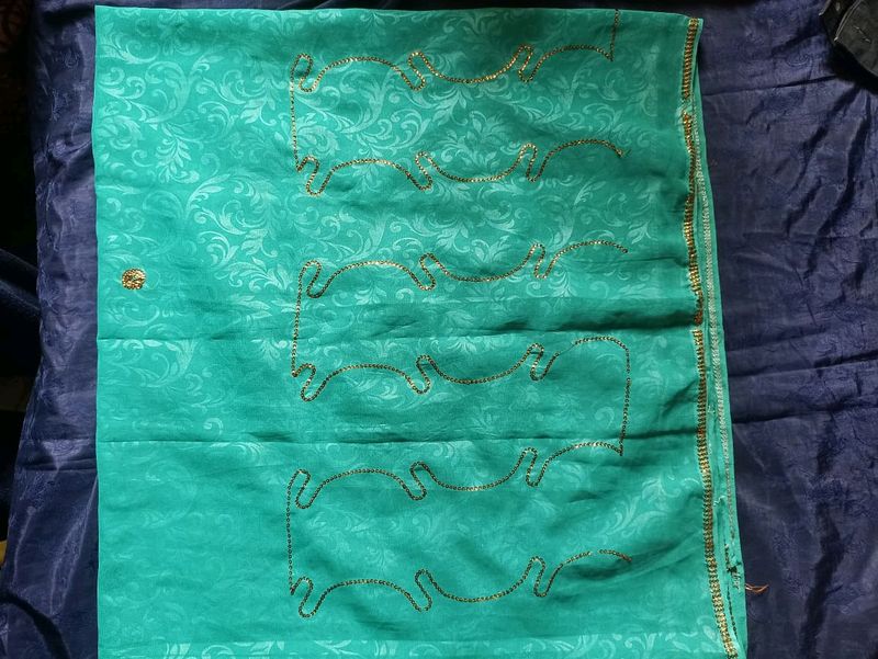 Women Saree Sea Green