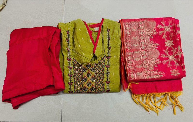 Chanderi Silk Cotton Suit