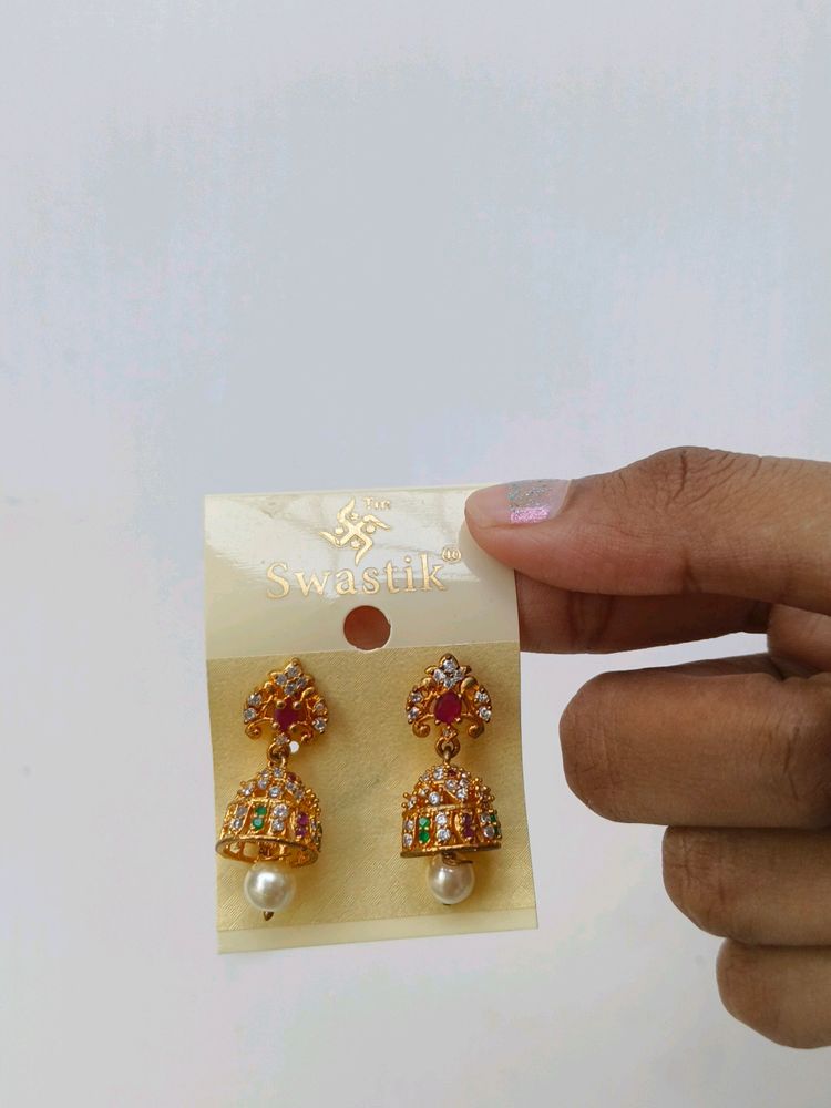 1Gram Gold Traditional Earrings