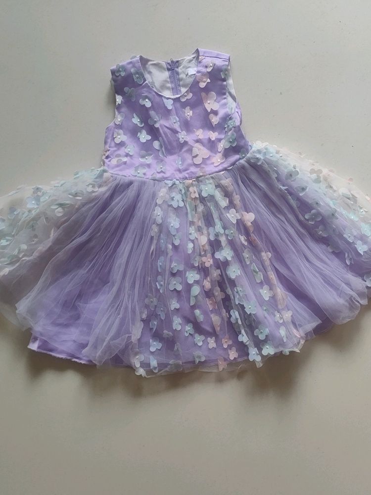 Purple Net Frock