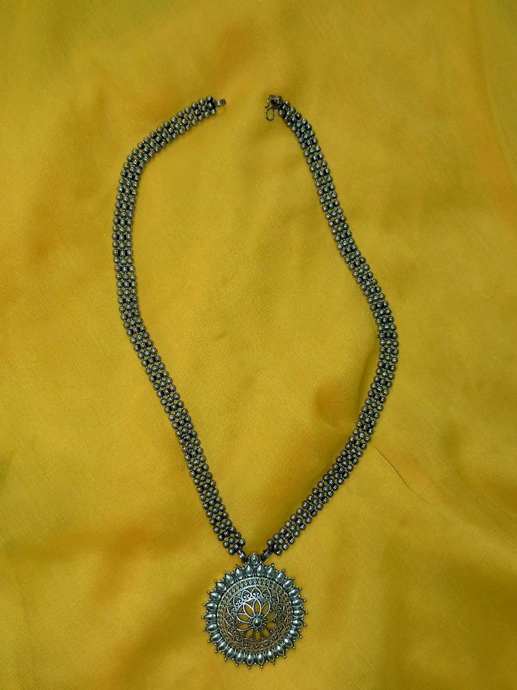 Silver Oxidised Necklace