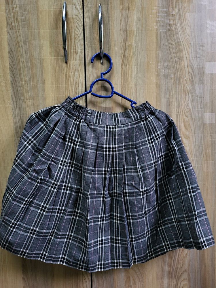 Japanese Plaid Checkered Skirt With Pocket