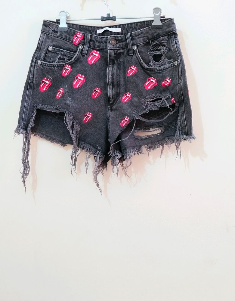 Zara High Waisted Distressed Denim