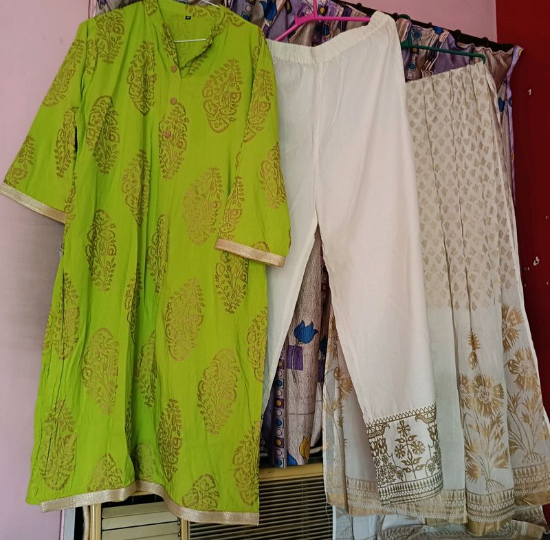 Green Kurta Palazzo Set