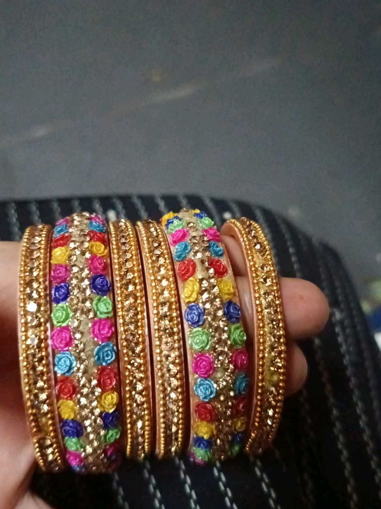 Floral Multi Colour Bangles