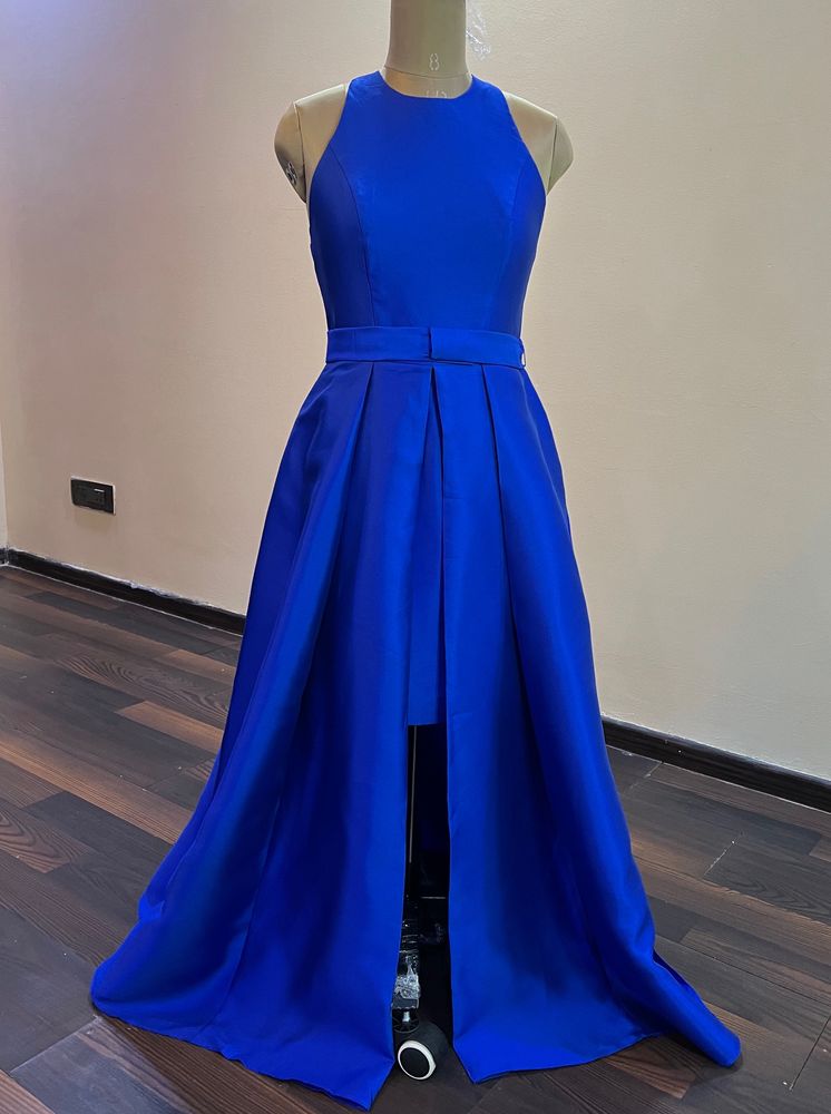 Royal Blue Pleated Dress