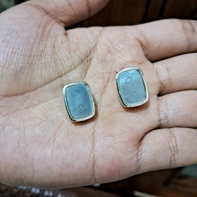 Rectangular Stud Stone Earring