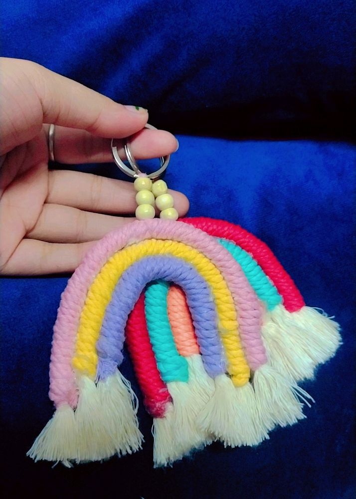 Macrame Mini Rainbow Keychains And Car Keyring