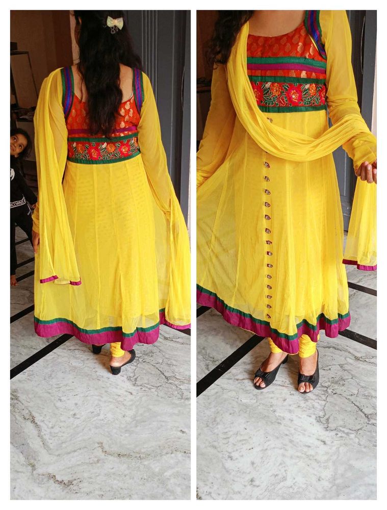 Beautiful Yellow Anarkali Suit