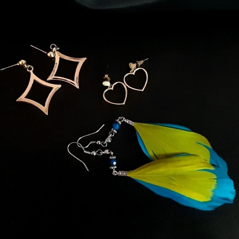 3 Paira Combo Set Stylish Regular Wear Earrings