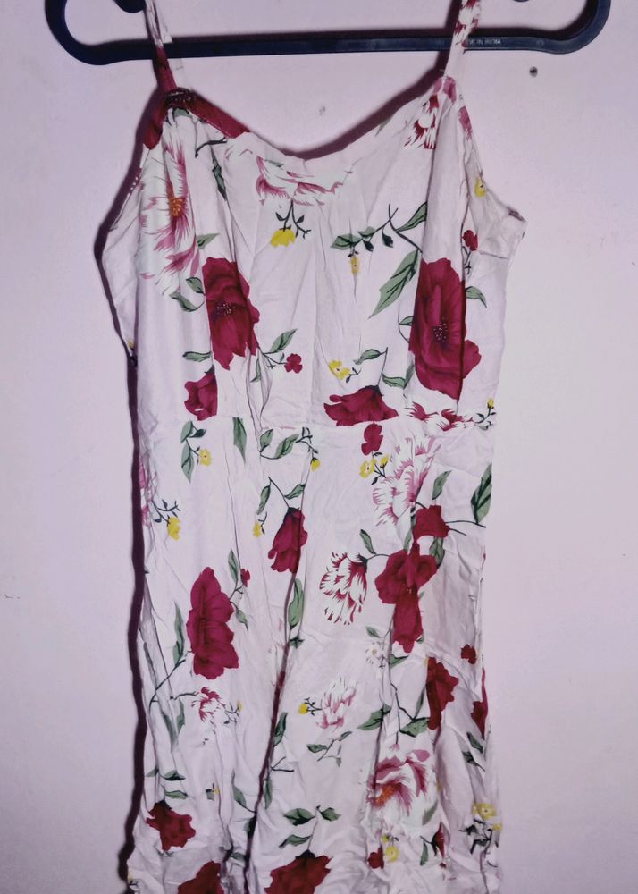 Pink Floral One Piece Frock For Medium To Large Size