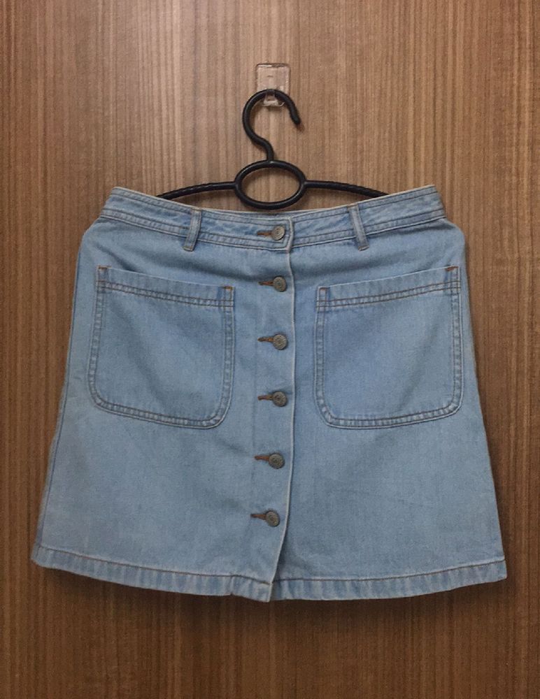 Light Blue Denim Skirt