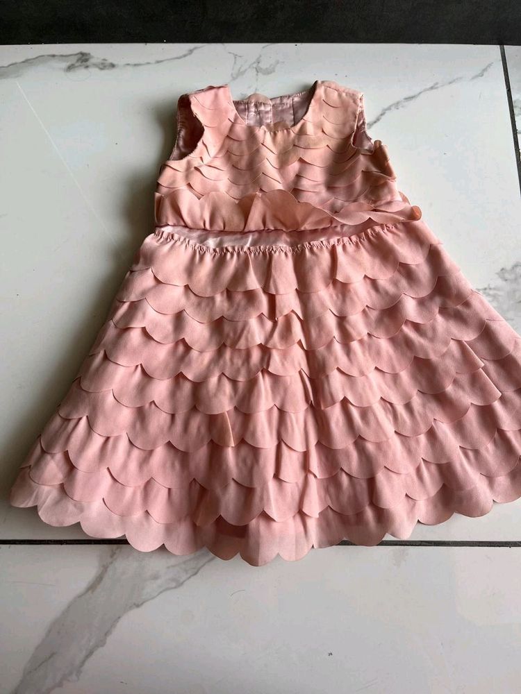 New Peach Party Wear Dress