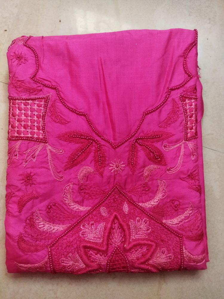 Unstiched  Pink Colour Suit