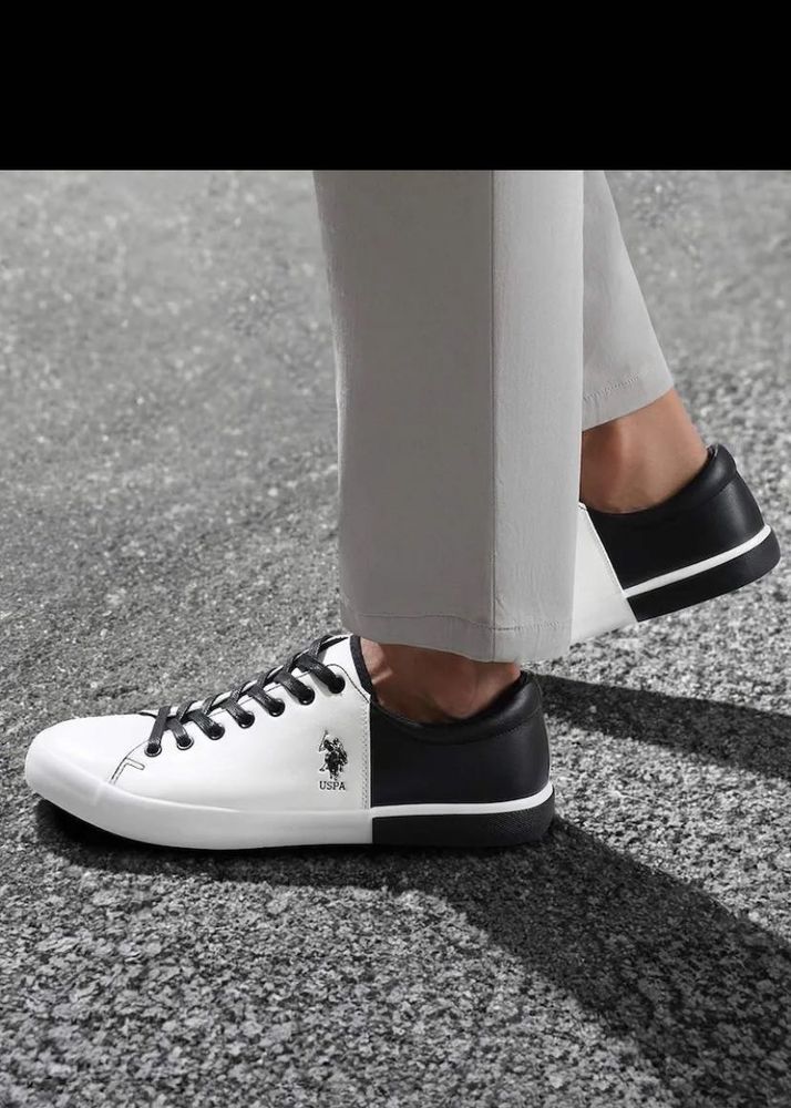 US Polo Men Black & White Sneakers