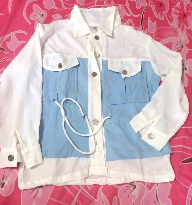 ARJ Fashion Women Solid Casual Light Blue Shirt