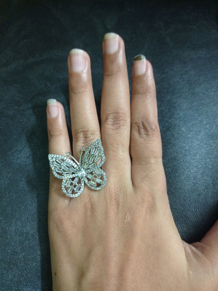 New Crystal Butterfly Ring