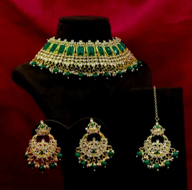 Necklace, Earing, Mangtika Jewelry Set