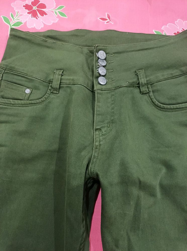 Olive Green Denim