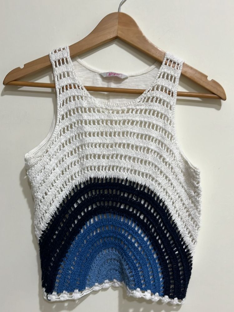 Sleeveless Crochet Knit Top