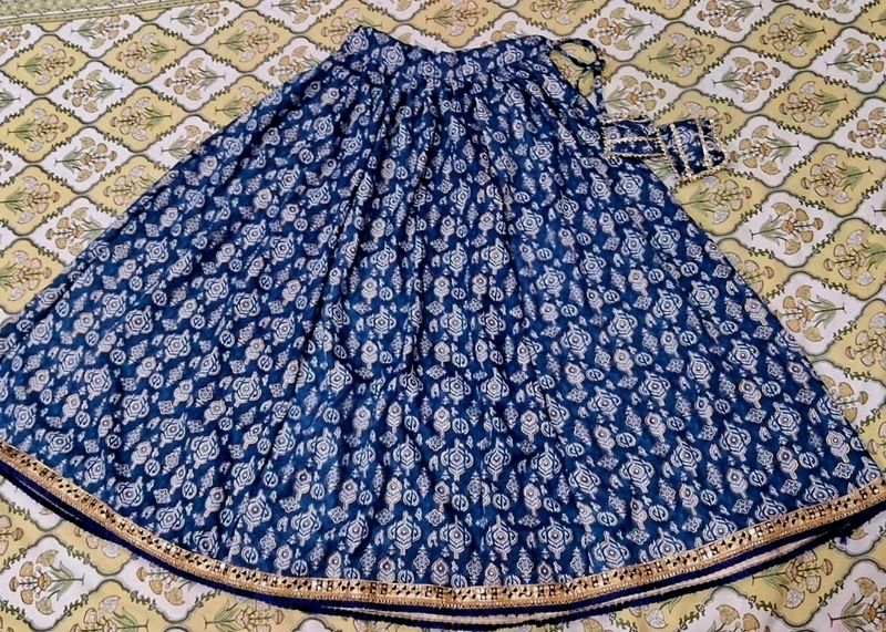 Navratri Special Blue Full Length Skirt