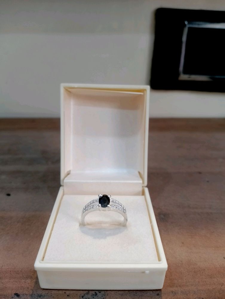 Black Diamond Ring Pure Silver