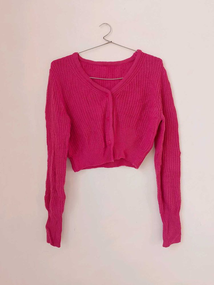 Pink Winter Crop Top.